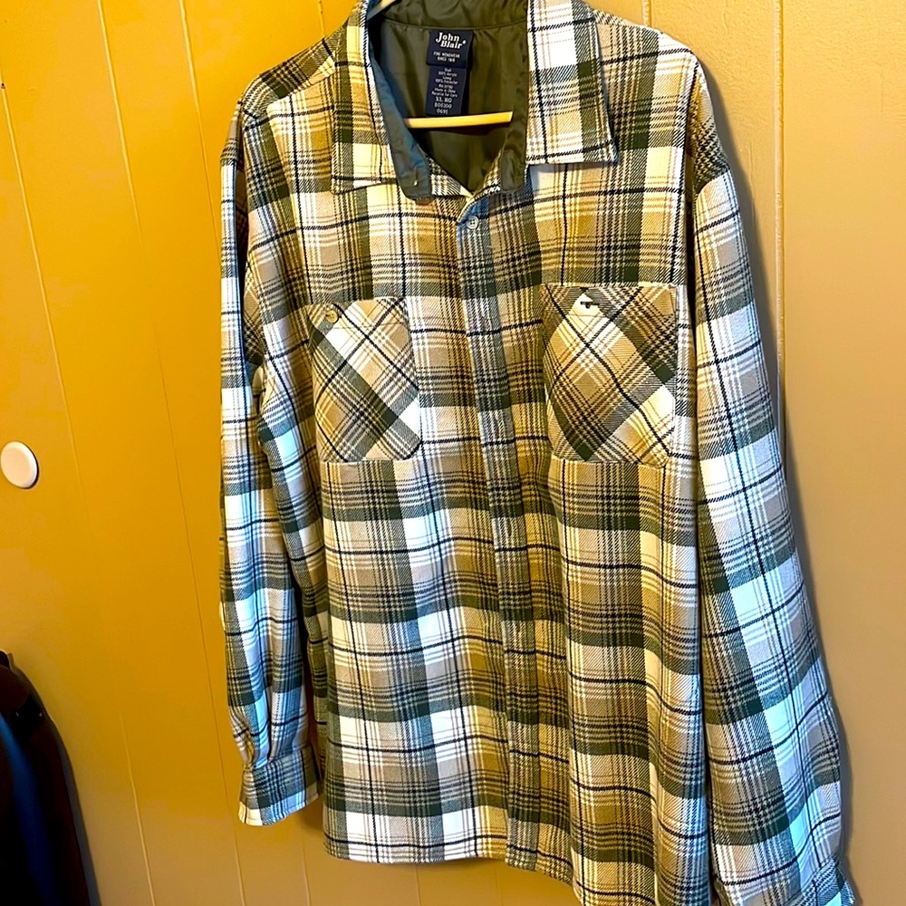 John Blair Collared Button Down Plaid Shirt